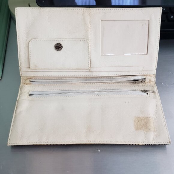 Vintage bifold checkbook lightweight Genuine Snakeskin wallet - Picture 5 of 9